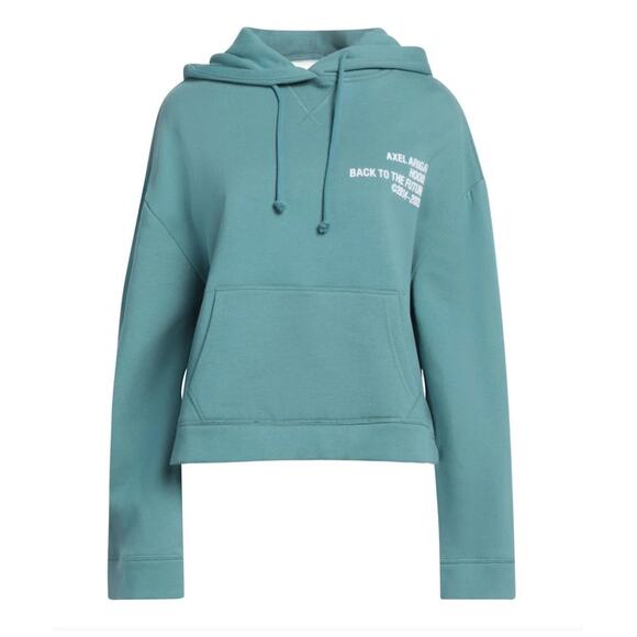 Axel Arigato Green Cropped Women's Hoodie Sweatshirt Split Hem Wide Sleeve Small - Picture 1 of 10